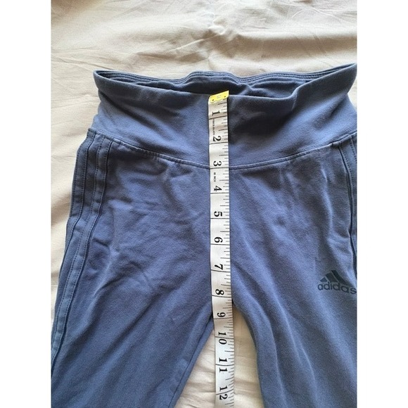 Adidas Originals 3stripes Leggings Girls SzM Blue Running Pants Athletic Stretch - Picture 10 of 13